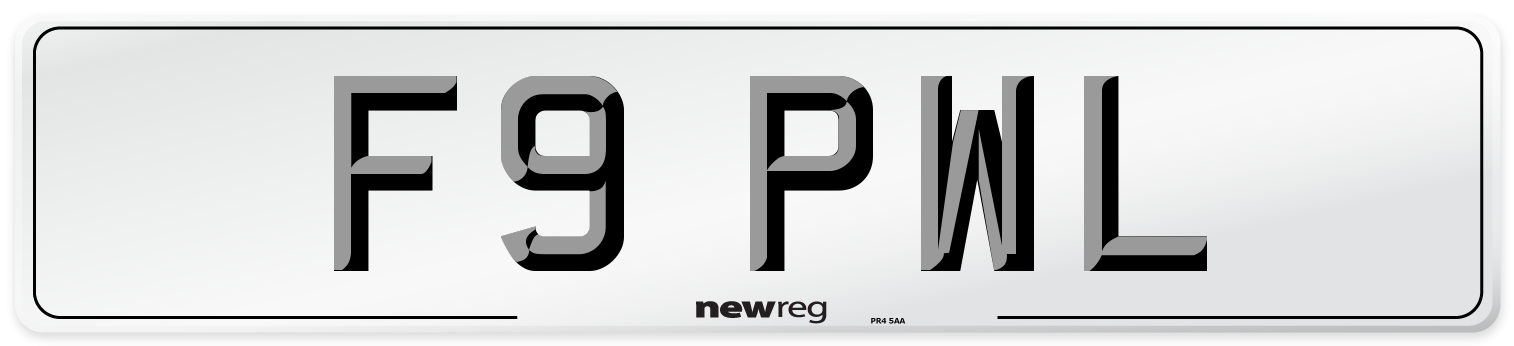 F9 PWL Number Plate from New Reg